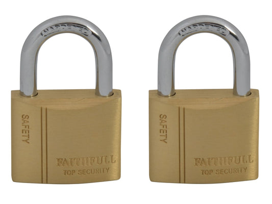 Brass Padlock Keyed Alike 2 x 40mm                                              