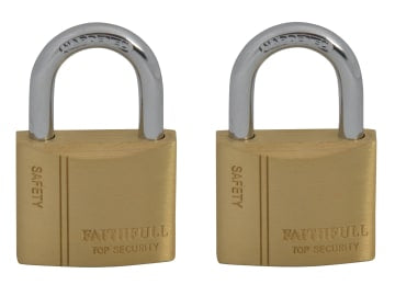 Brass Padlock Keyed Alike 2 x 40mm                                              