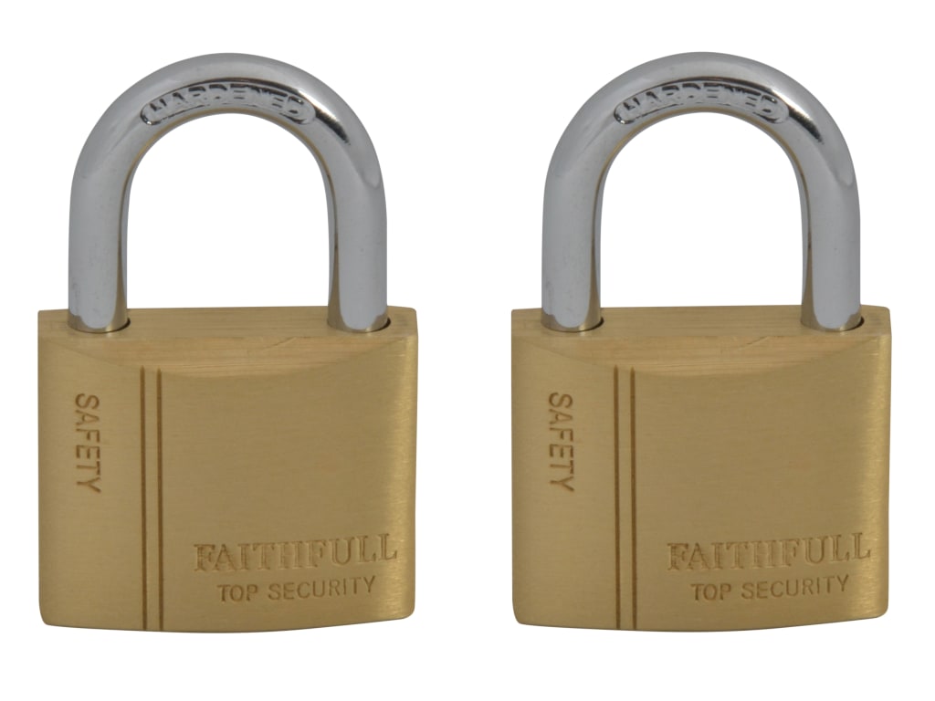 Brass Padlock Keyed Alike 2 x 40mm                                              