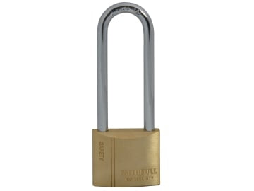 Brass Padlock 40mm Long Shackle 3 Keys                                          