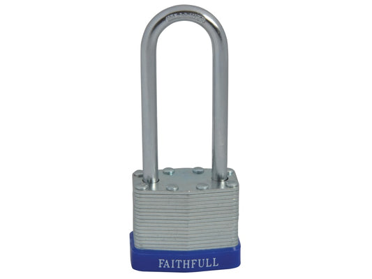 Laminated Steel Padlock 40mm Long Shackle 3 Keys                                