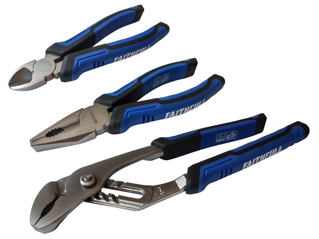 Soft Grip Pliers Set, 3 Piece                                                   
