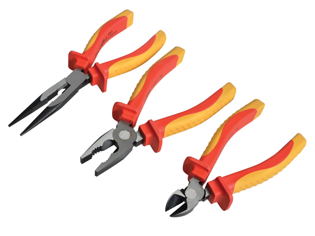VDE Pliers Set with Pouch, 3 Piece                                              