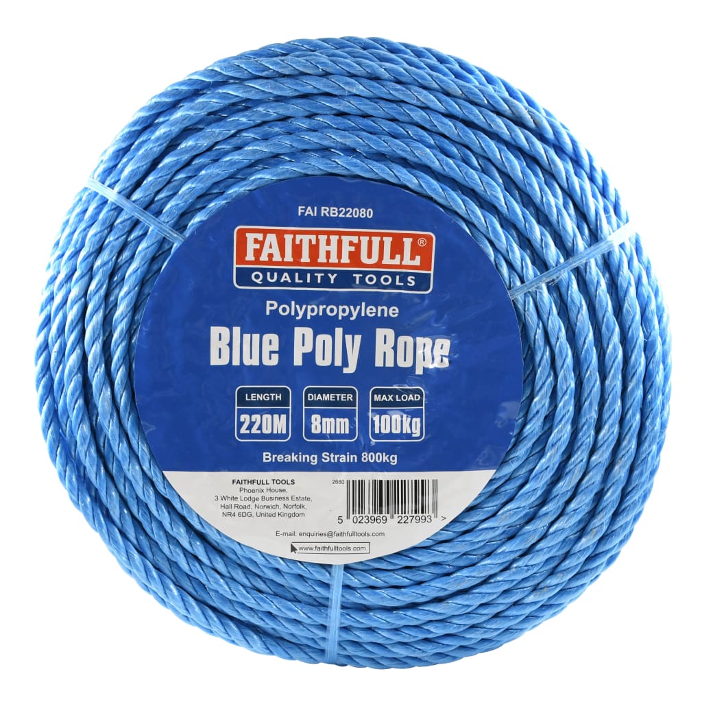 Blue Poly Rope 8mm x 220m                                                       