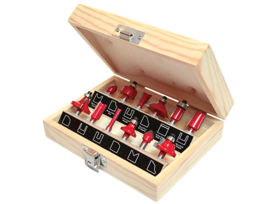 1/4in TCT Router Bit Set, 12 Piece                                              