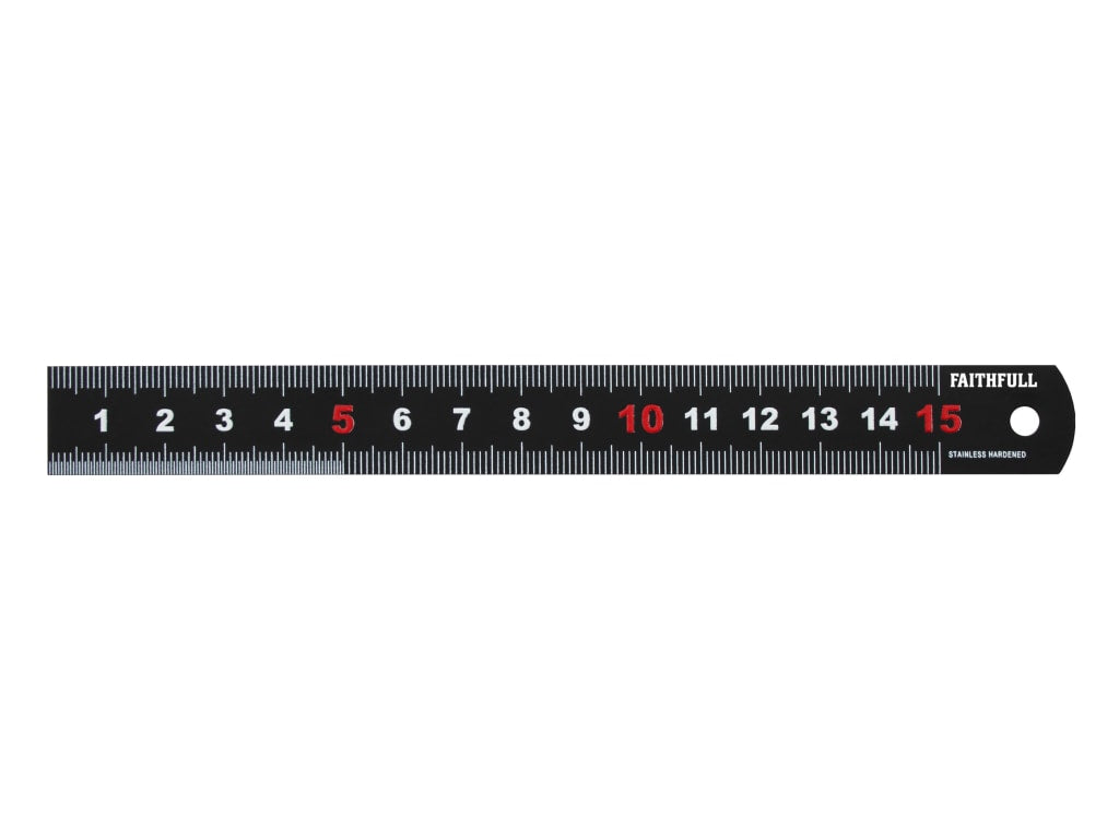 Matt Black Stainless Steel Measuring Rule 150mm                                 