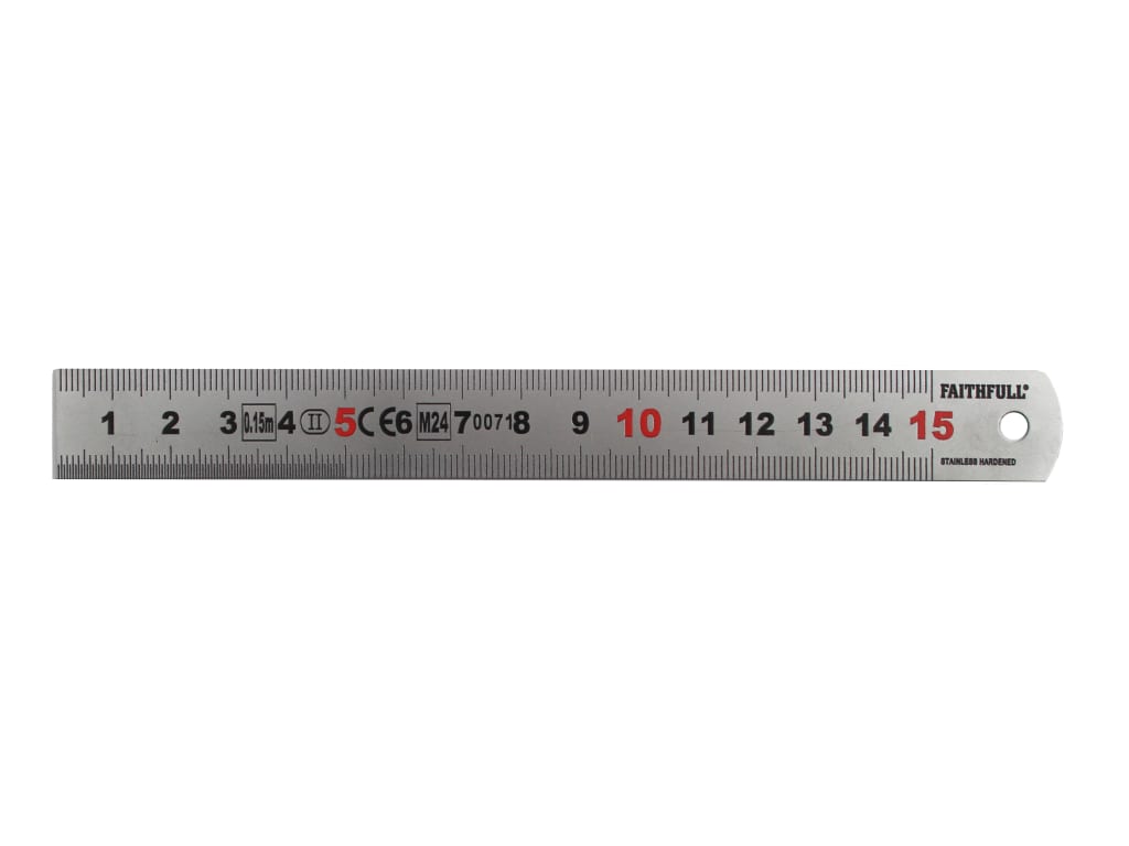Matt Silver Measuring Rule 150mm                                                