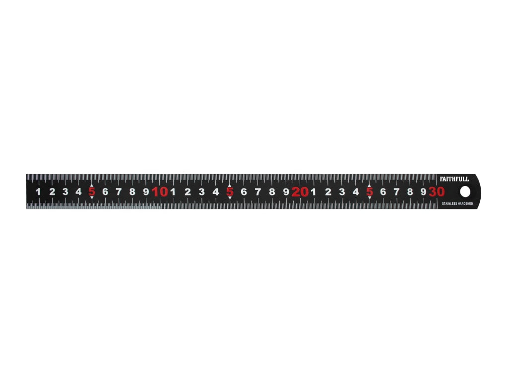 Matt Black Stainless Steel Measuring Rule 300mm                                 