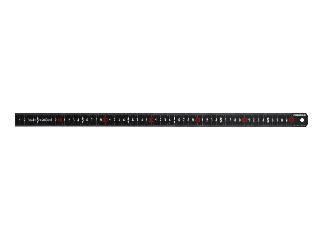 Matt Black Stainless Steel Measuring Rule 600mm                                 