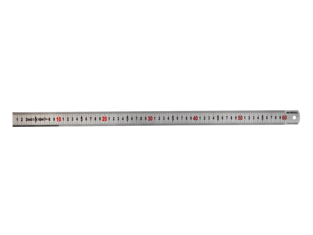 Matt Silver Measuring Rule 600mm                                                