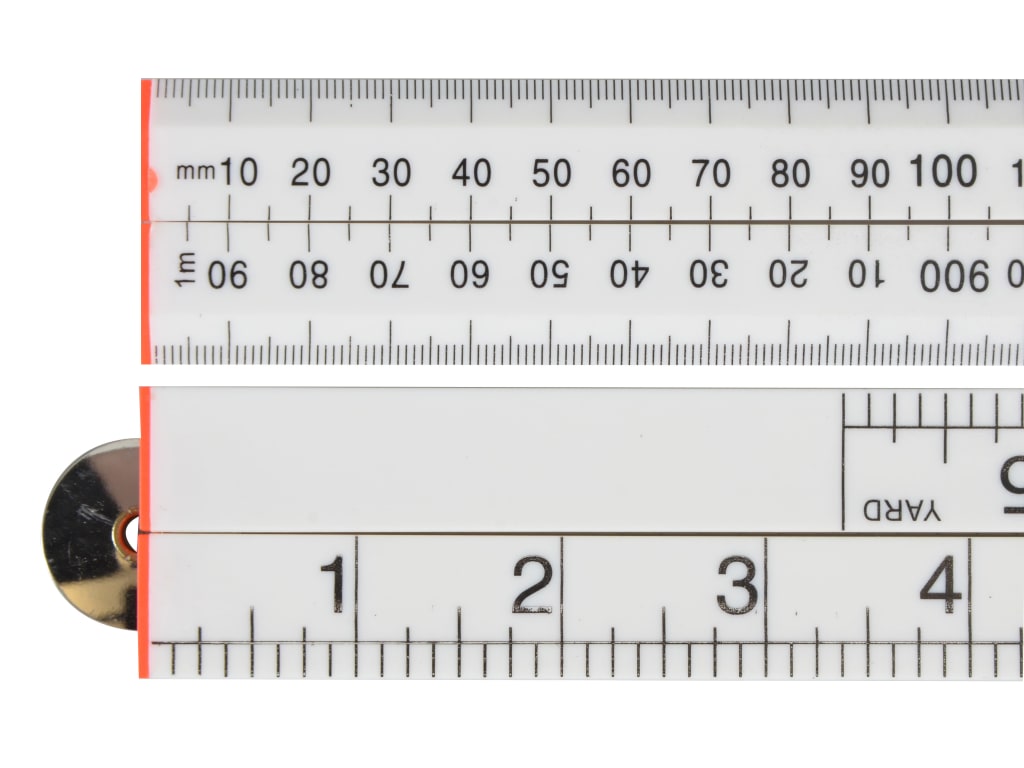 Folding Rule White ABS Plastic 1m (36in)                                        