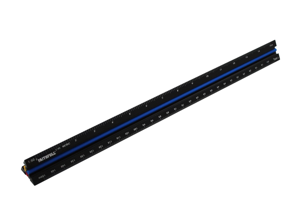 Prestige Tri-Scale Architect Rule Black Aluminium 300mm                         