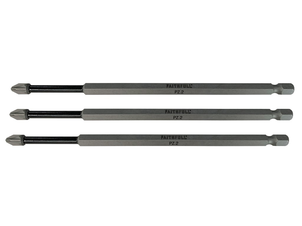 Pozidriv Impact Screwdriver Bits PZ2 x 150mm (Pack 3)                           