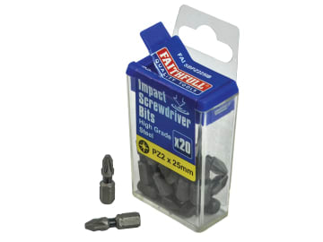 Pozi Impact Screwdriver Bits PZ2 x 25mm (Pack 20)                               