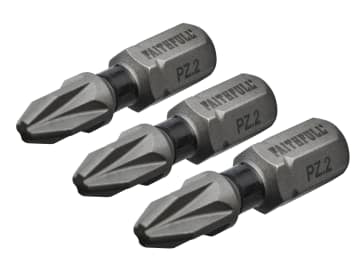Pozi Impact Screwdriver Bits PZ2 x 25mm (Pack 3)                                