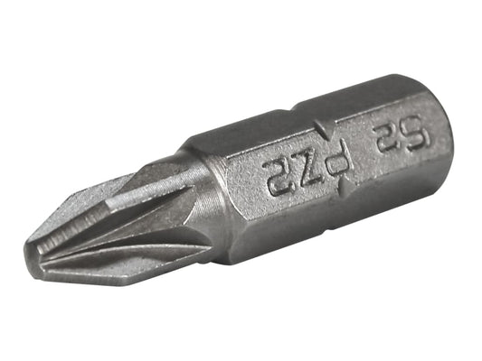 Pozi S2 Grade Steel Screwdriver Bits PZ2 x 25mm (Pack 3)                        