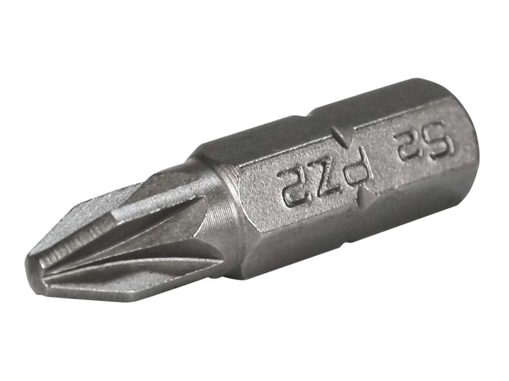Pozi S2 Grade Steel Screwdriver Bits PZ2 x 25mm (Pack 3)                        