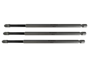 Pozidriv Impact Screwdriver Bits PZ3 x 150mm (Pack 3)                           