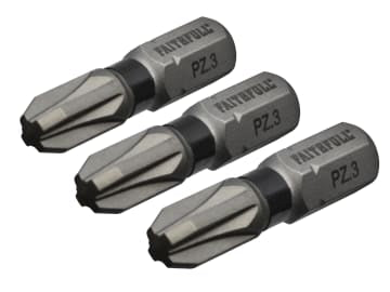 Pozi Impact Screwdriver Bits PZ3 x 25mm (Pack 3)                                