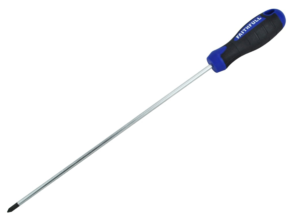 Soft Grip Screwdriver Pozidriv Tip PZ1 x 250mm Long Reach                       