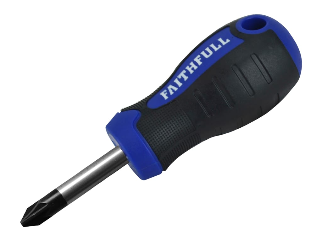 Soft Grip Stubby Screwdriver Pozidriv Tip PZ2 x 38mm                            