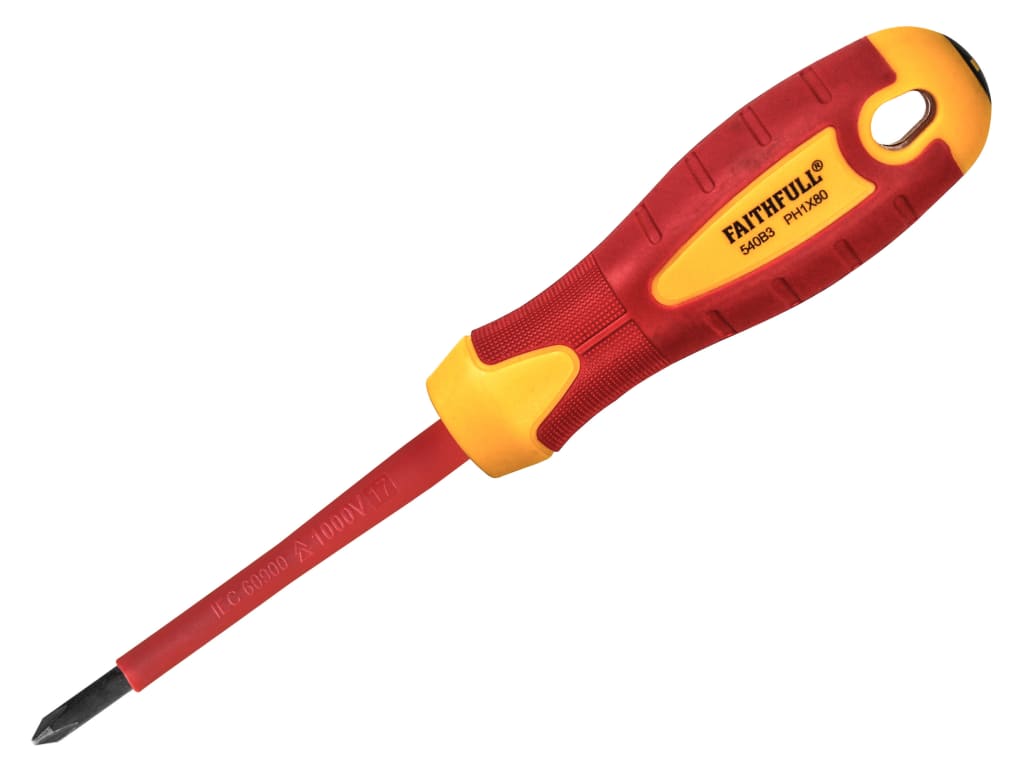 VDE Soft Grip Screwdriver Phillips Tip PH1 x 80mm                               