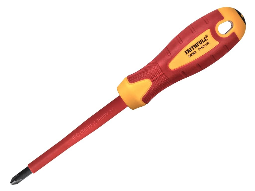 VDE Soft Grip Screwdriver Phillips Tip PH2 x 100mm                              