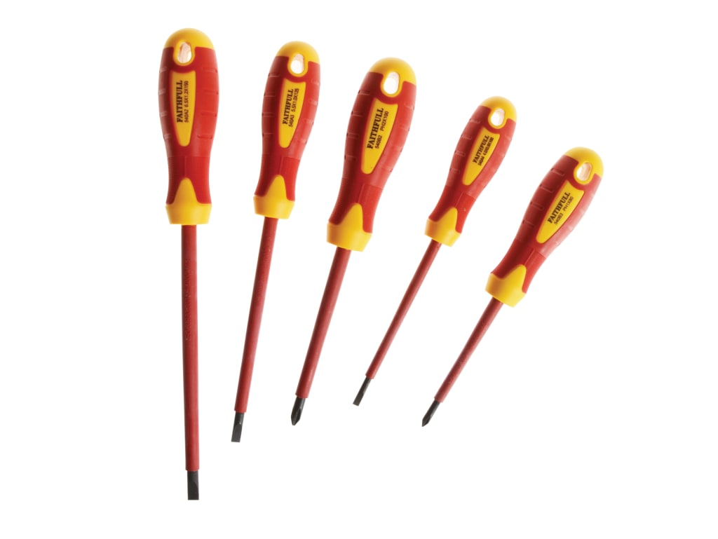 VDE Soft Grip Screwdriver Set, 5 Piece                                          