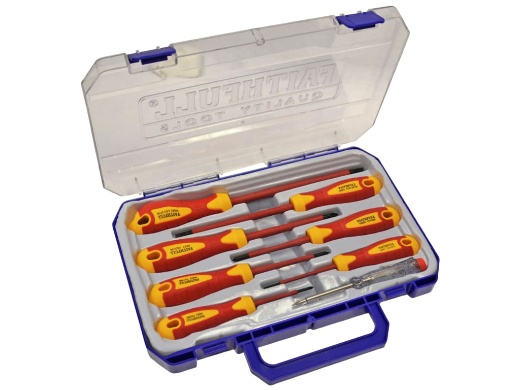 VDE Soft Grip Screwdriver Set (Case), 8 Piece                                   