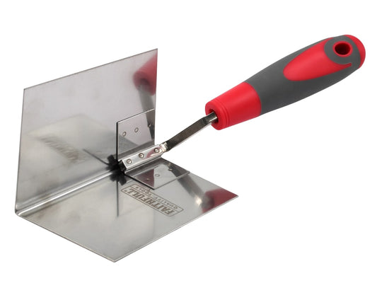 Internal Corner Trowel Stainless Steel Soft Grip Handle 4 x 3 x 3in             