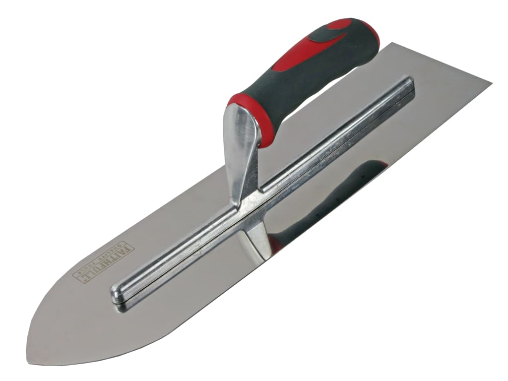 Flooring Trowel Stainless Steel Soft Grip Handle 16 x 4in                       