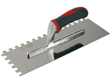 Notched Trowel Serrated 10mm Stainless Steel Soft Grip Handle 13 x 4.1/2in      