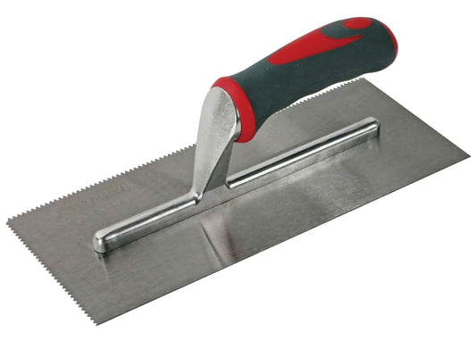 Notched Trowel V 3mm Soft Grip Handle 11 x 4.1/2in                              