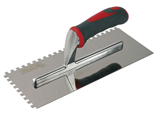 Notched Trowel Serrated 6mm Stainless Steel Soft Grip Handle 11 x 4.1/2in       