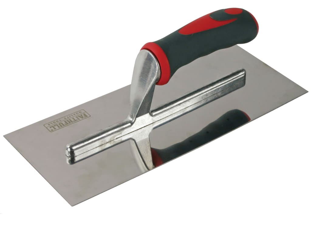 Plasterer's Finishing Trowel Stainless Steel Soft Grip Handle 11 x 4.3/4in      