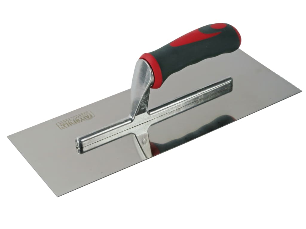 Plasterer's Finishing Trowel Stainless Steel Soft Grip Handle 13 x 5in          
