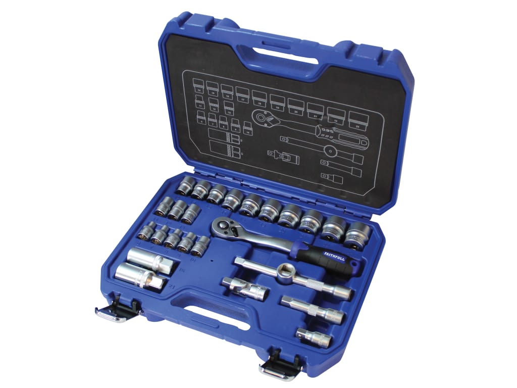 3/8in Drive Socket Set, 26 Piece                                                