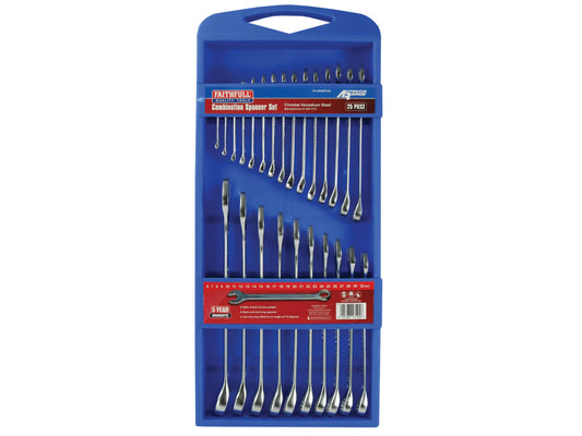 Chrome Vanadium Comb Spanner Set, 25 Piece                                      