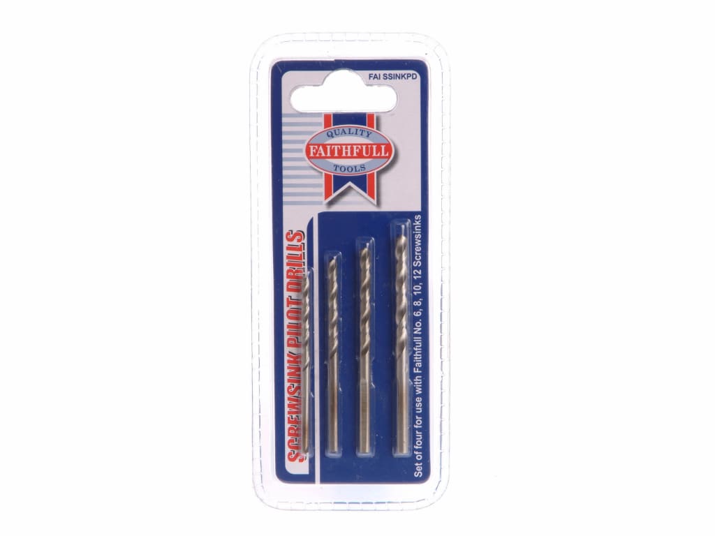 Screwsink Pilot Drill Set, 4 Piece                                              