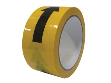 Laminated Self-Adhesive Hazard Tape Arrows Black/Yellow 50mm x 33m              