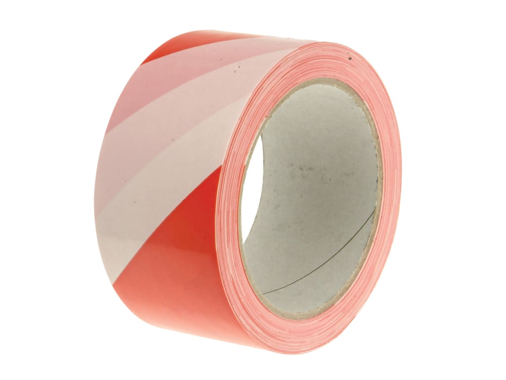 Economy Self-Adhesive Hazard Tape Red/White 50mm x 33m                          
