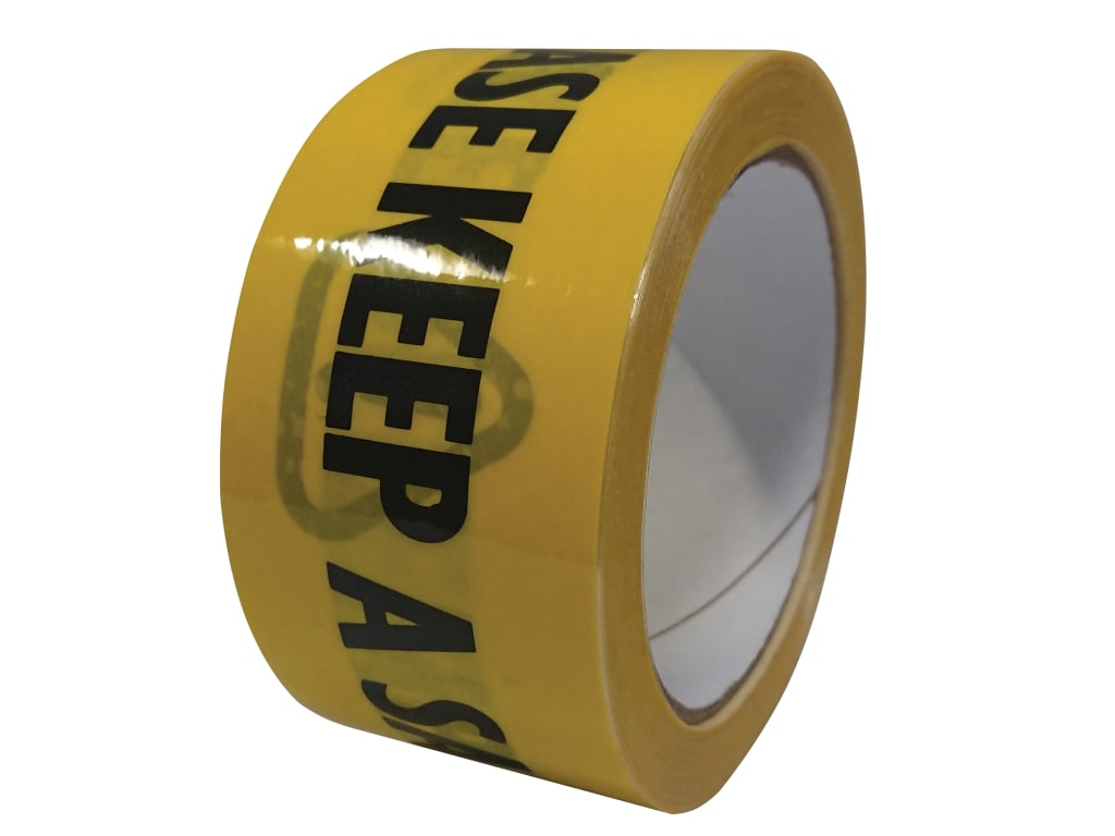 Laminated Self-Adhesive Hazard Tape Social Distance Black/Yellow 50mm x 33m     