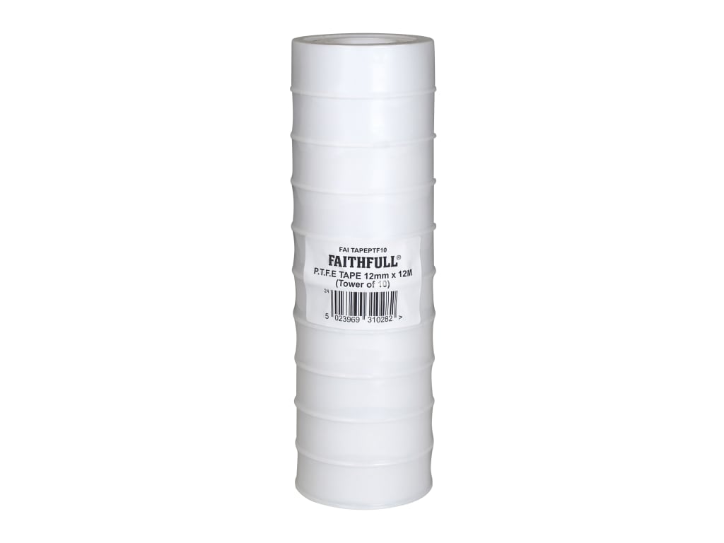 P.T.F.E Tape 12mm x 12m White (Pack 10)                                         