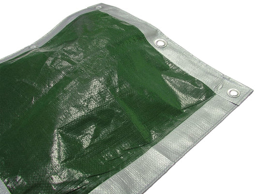 Tarpaulin Green/Silver 3.6 x 2.7m (12 x 9ft) 80gsm                              