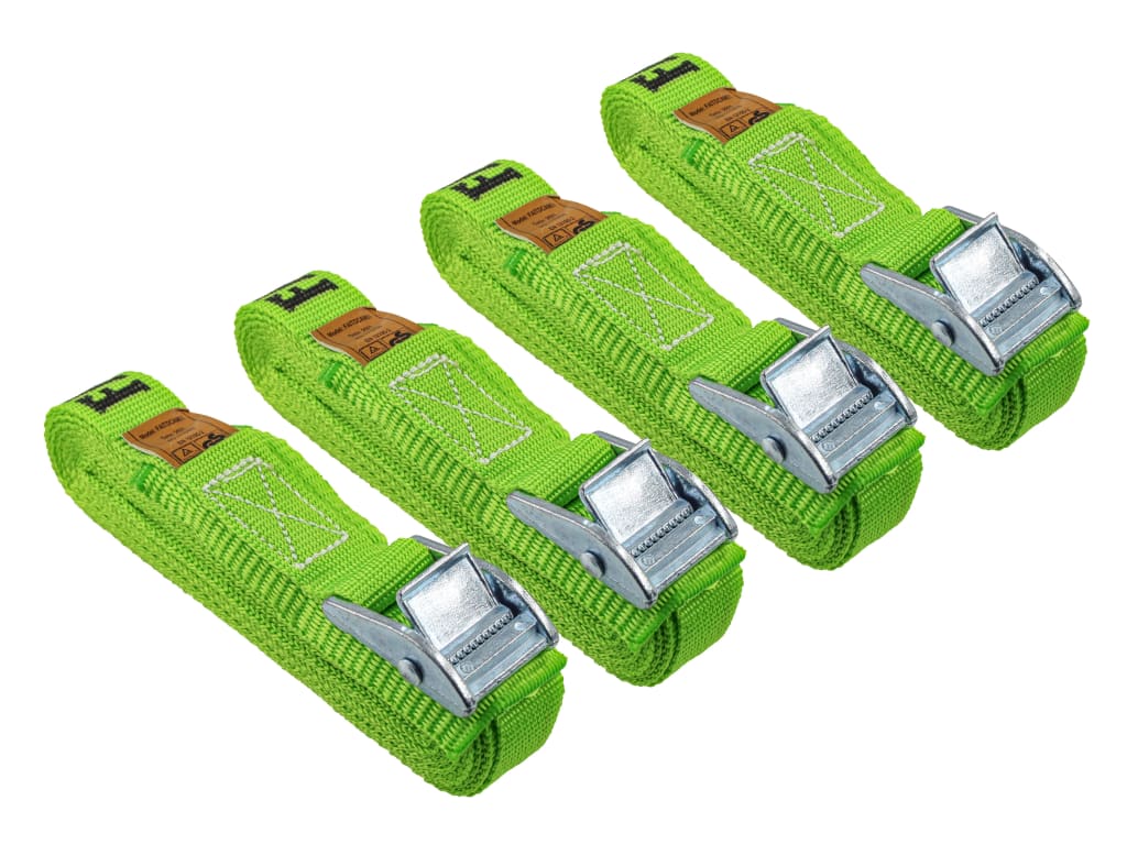 Cam Buckle Tie-Downs 5m x 25mm, 4 Piece                                         