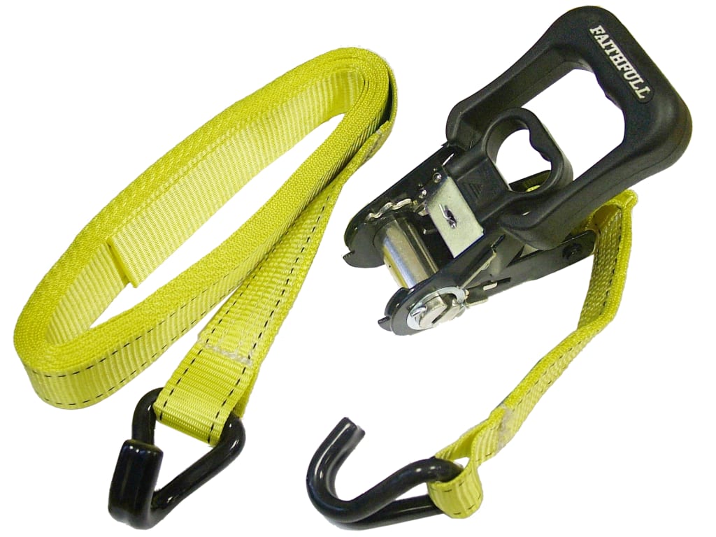 Ratchet Tie-Down J-Hook 5m x 32mm Breaking Strain 1320kg Piece                  