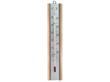 Thermometer Wall Beech Silver 200mm                                             