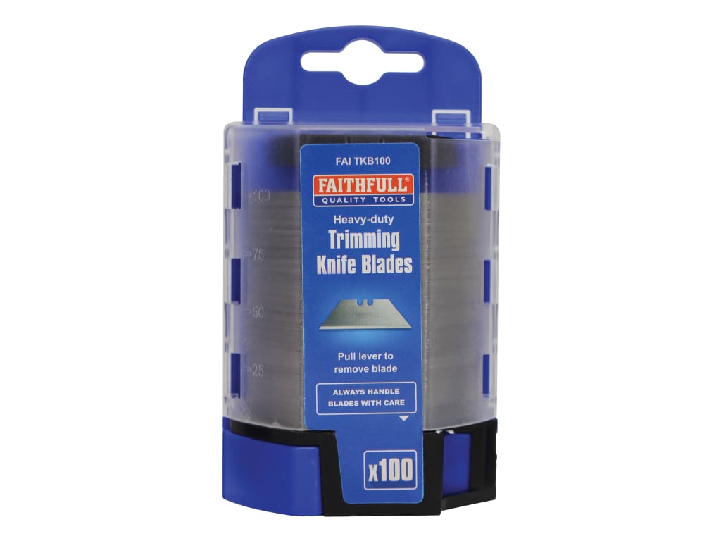 Heavy-Duty Trimming Knife Blades (Box 100) in safe storage dispenser            
