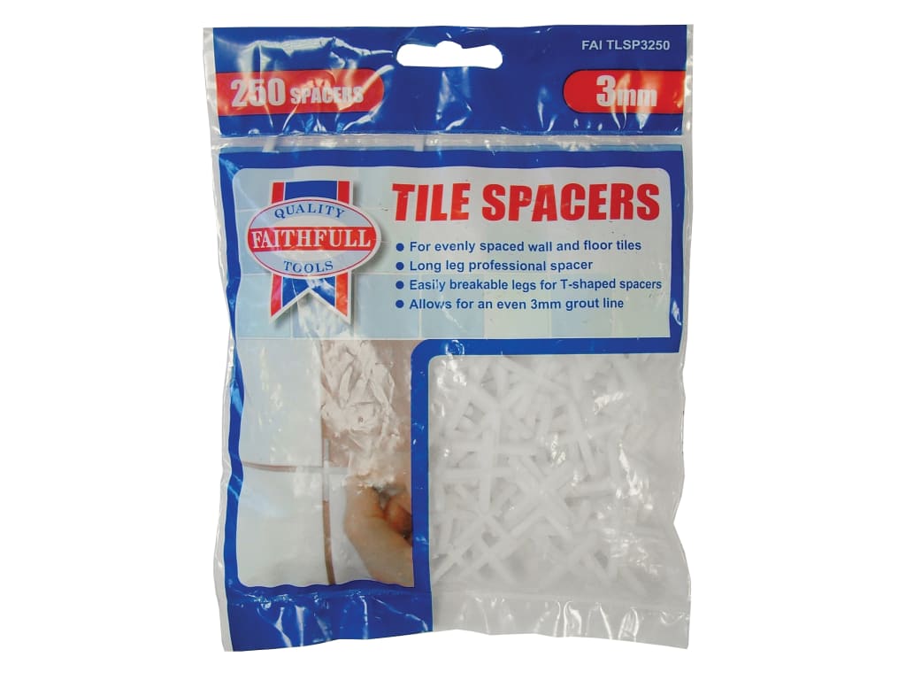 Tile Spacer Long Leg 3mm (Bag 250)                                              