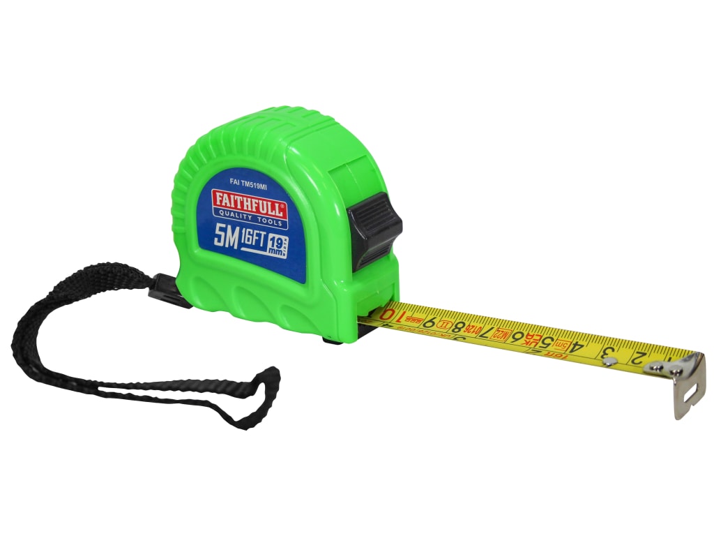 Twin Lock Tape Measure 5m/16ft (Width 19mm)                                     